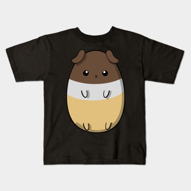 Cute guinea pig with tri-colour fur, brown, cream, white, kawaii guinea pig, guinea pig, Kids T-Shirt by Catphonesoup